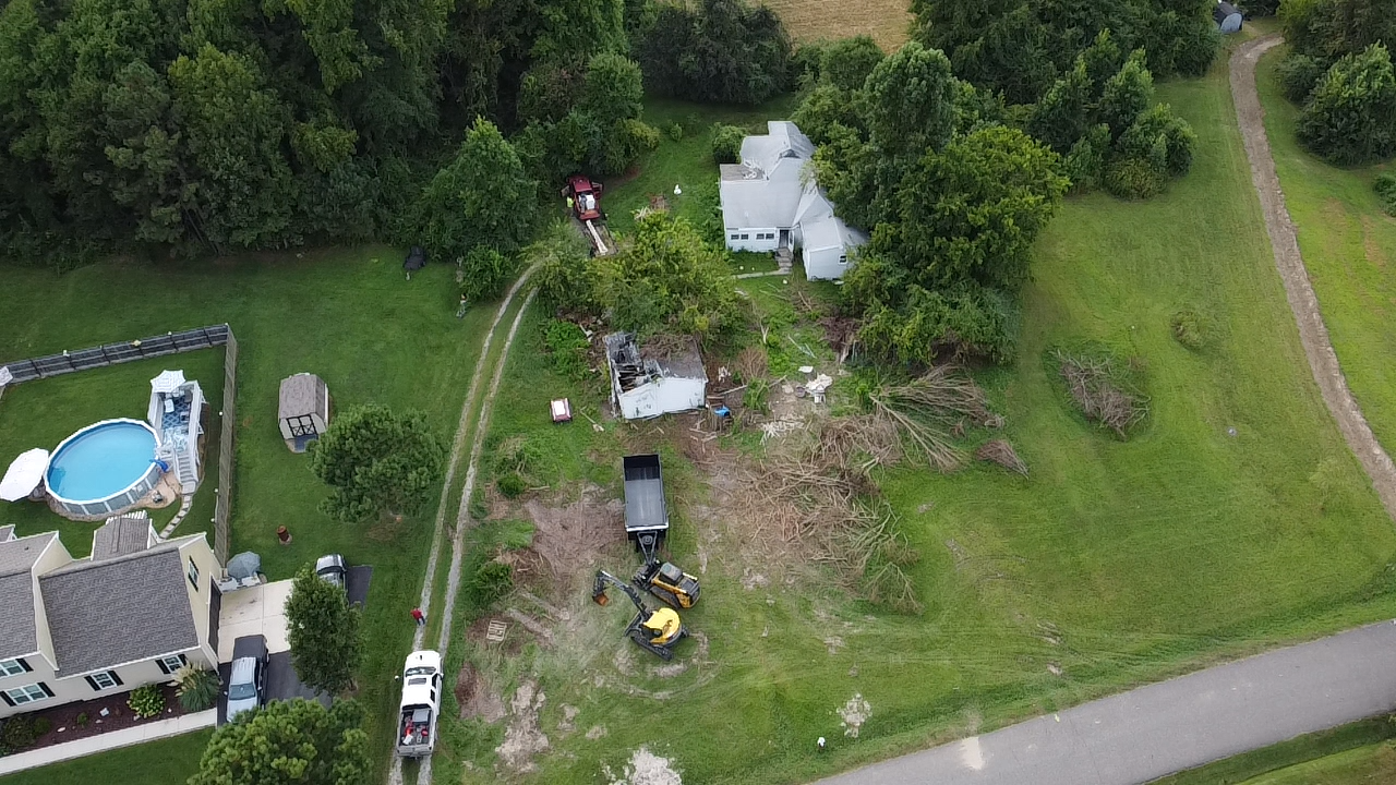 demolition and land clearing before