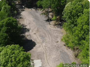aerial view of land after demolition and clearing