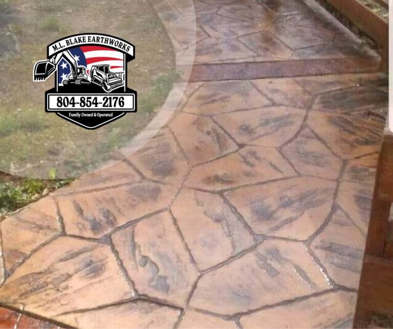concrete Walkway with textured stamped finish