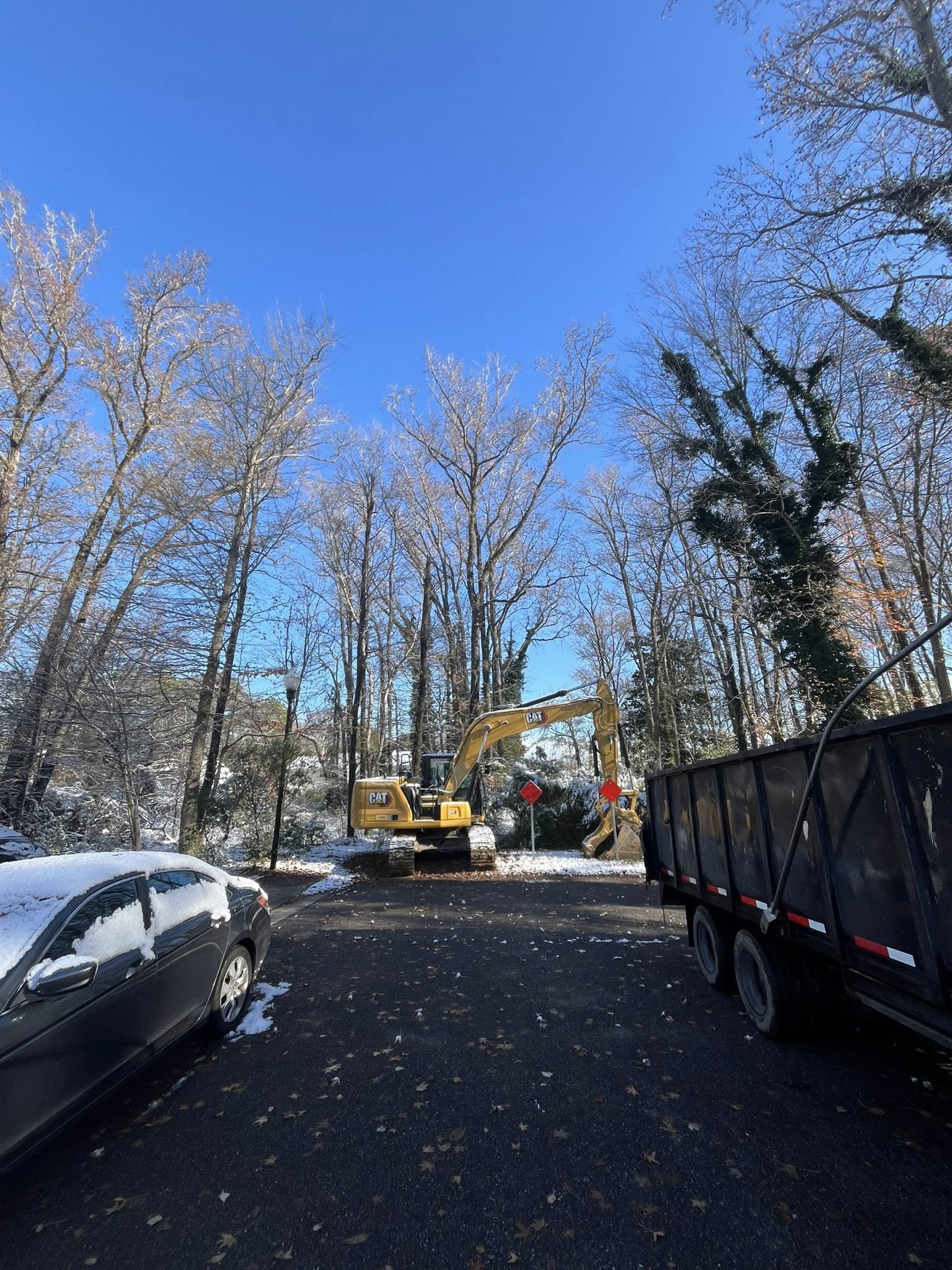 Before land clearing. Project view from street
